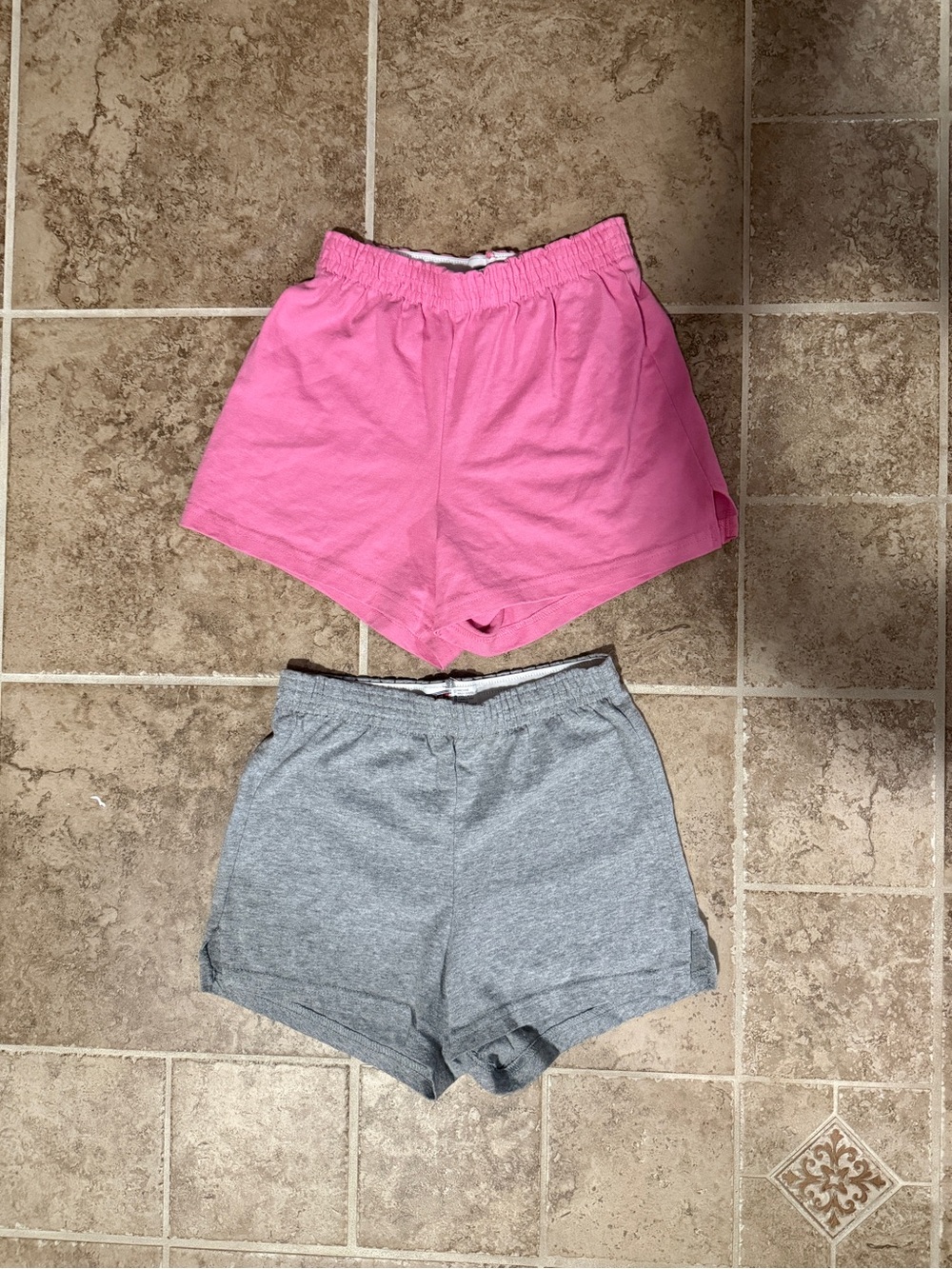 Soffe Pink and Gray Athletic Lounge Shorts Duo